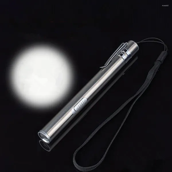 Taschenlampen Taschenlampen 100 teile/los USB Wiederaufladbare Tasche Mini LED Runde Mond Form Penlight Taschenlampe Licht