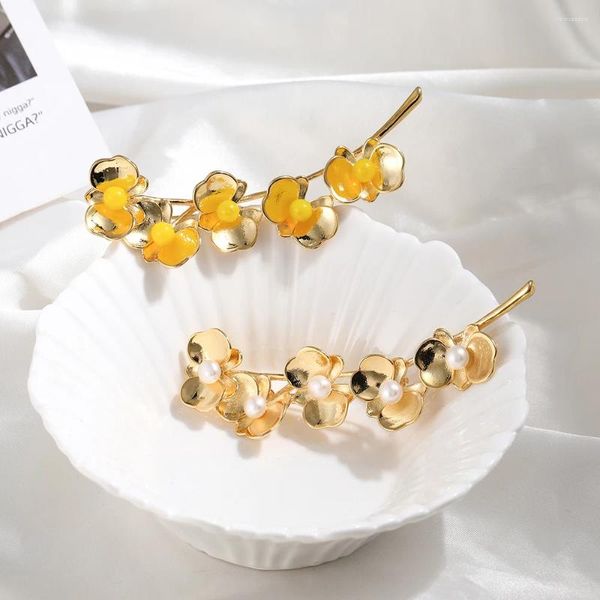 Spille VanSsey Luxury Fashion Orchid Flower Orchid Natural Pearl Glass Pin Accessori per feste per donne per donne 2023