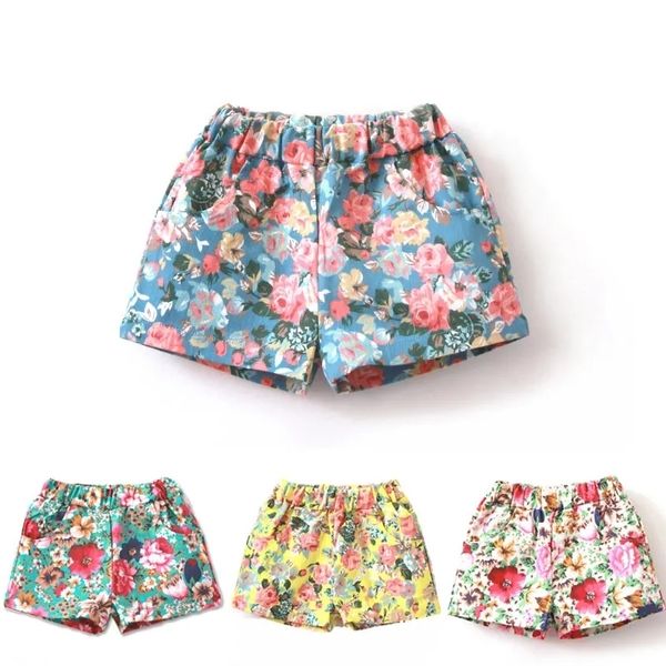 Curtos Girls Summer Floral Floral Big Kids Casual Pants Baby 3 5 8 10 12 anos Roupas 230412