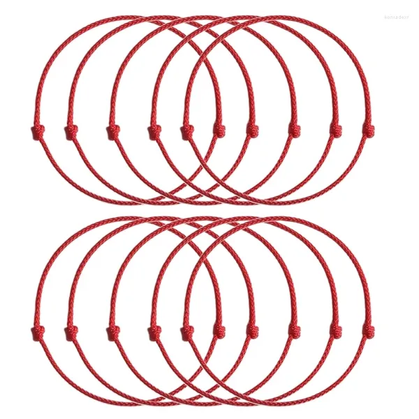 Cazibe bilezikler 10 adet basit ince Diy Kırmızı String Bileklik Örgü Halat bilekliği ayarlanabilir Bangles Dostluk Takı Doğum Günü Hediyeleri 57bd