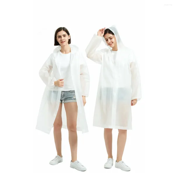 Impermeabili 2 pezzi Poncho antipioggia Cappotto riutilizzabile in EVA Copertura impermeabile con maniche Impermeabile da viaggio portatile Resistente per