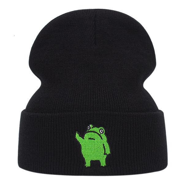 Beanieskull Caps Frogue de inverno Chapéu de malha de algodão Cartoons de bordados de algodão Homens ao ar livre homens de esqui.