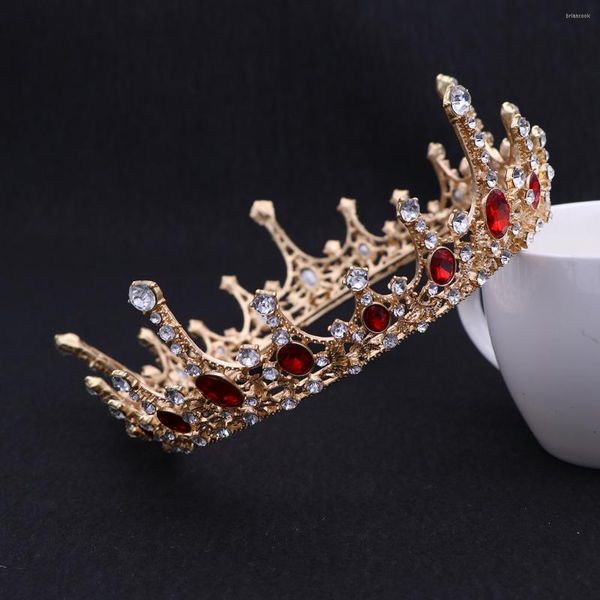 Haarspangen Mädchen Haargummis Rote Tiara Perle Festzug Prinzessin Luxus Abschlussball Strass Stirnband Frau