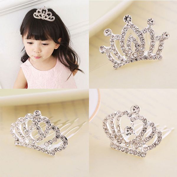 Acessórios para o cabelo meninas crianças princesas Crown Mini Forte de cristal de flores fofas Festa de aniversário Tiaras Decor Jóias 230412