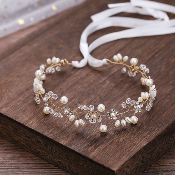 Braut Kopfschmuck Gold/Silber Farbe Blumenband Haarband Stirnband Frauen Kopfschmuck Tiara Hochzeit Braut Haarschmuck Zubehör