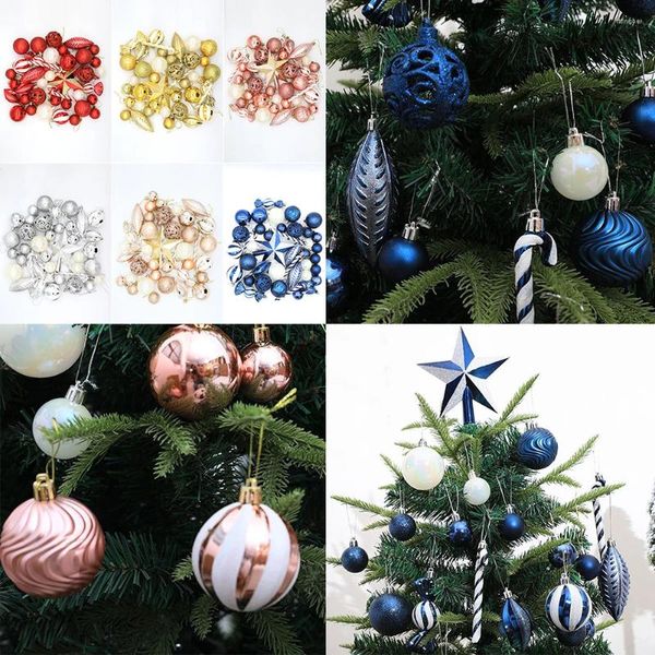 Fiori decorativi 40 pezzi decorazioni miste di palline di Natale 2023 palline di Natale albero di Natale ornamento appeso per la decorazione della festa in casa da 4 a 15 cm