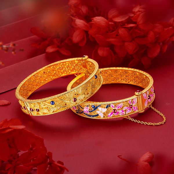 Pulset de pulseira feminina Luxo Bridal Wedding China-Chic Vintage 18k Gold Amarelo Preenchido Belo Presente de Jóias