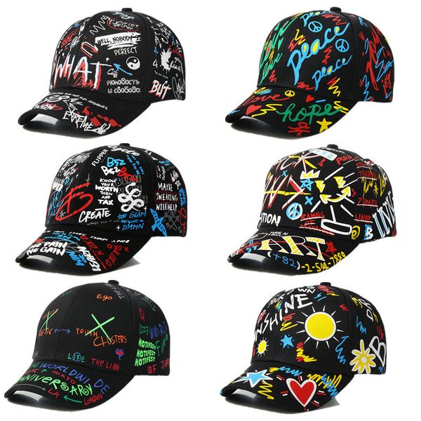 Caps Chapéus 48 anos Crianças Personalidade Dance Sun Sun para menino e menina Fashion Kids Graffiti Baseball 230412