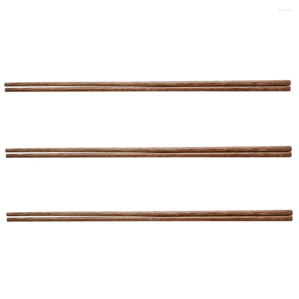 Portaoggetti da cucina 3 paia di bacchette lunghe in legno naturale per uso domestico