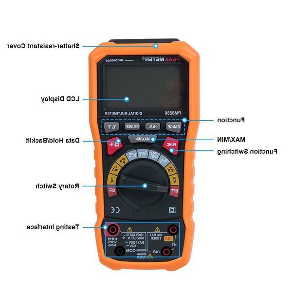 Freeshipping 8236 Auto-Handbereich-Digitalmultimeter mit TRMS 1000 V Temperatur-Kapazitäts-Frequenztest Iwfgx