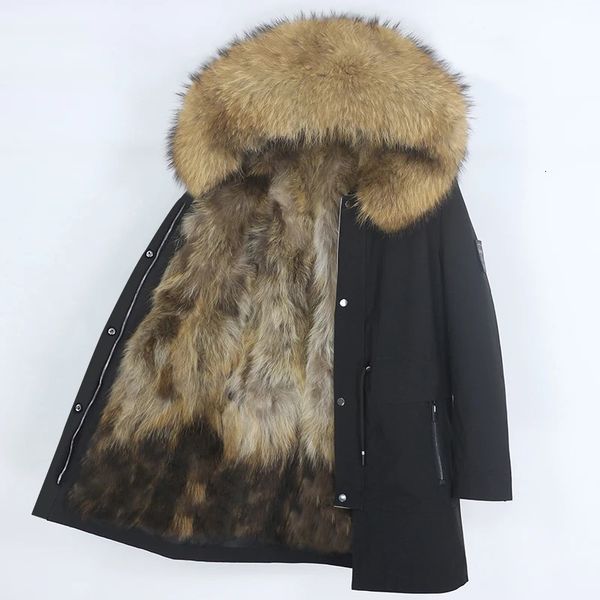 Homens Down Parkas OFTBUY Homens Impermeável Parka Casaco de Pele Real Jaqueta de Inverno Natural Fox Fur Liner Destacável Grosso Outerwear Quente Streetwear 231110