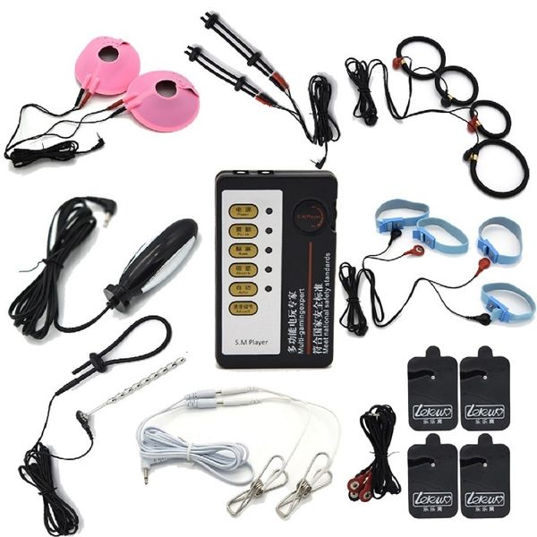 Spielzeug für Erwachsene Elektroschock Analplug Penis Penisringe Themed Massage Pad Nippelklemmen für Männer Electric Stimulieren Sex 230411