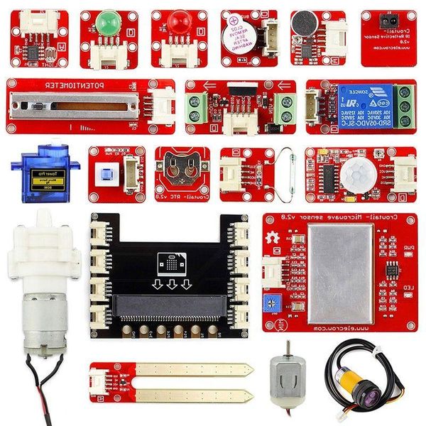 Бесплатная доставка, стартовый набор Crowtail для Micro:bit 20, дети, начинающие изучать программирование, 20 уроков, компьютерные электронные подарки, набор «сделай сам», Twqte