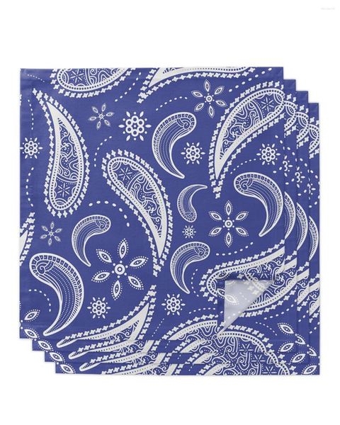 Tovagliolo da tavola 4 pezzi motivo paisley piastrellato quadrato blu 50 cm tovaglioli da portata per feste, matrimoni, cucina, cena