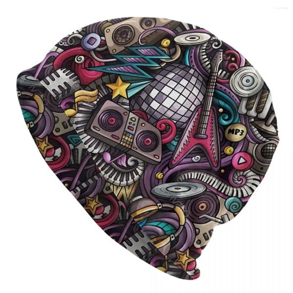 Berretti Graffiti Art Pattern Skullies Berretti Berretti Musica Cappello sottile senza cuciture Autunno Primavera Cappelli a cuffia Uomo Donna Berretto da sci unisex