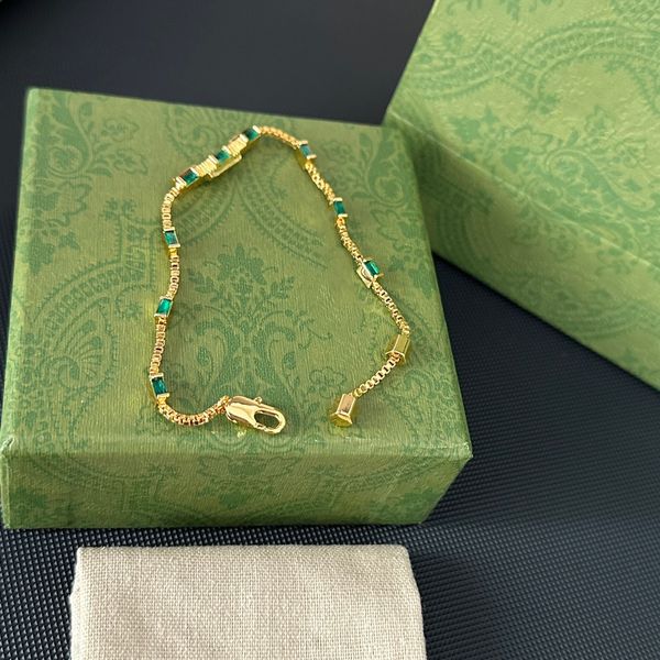 Novo estilo pulseira verde gem pulseira moda marca de luxo designer lindo corrente pulseira retro pop festa estrela jóias qualidade superior