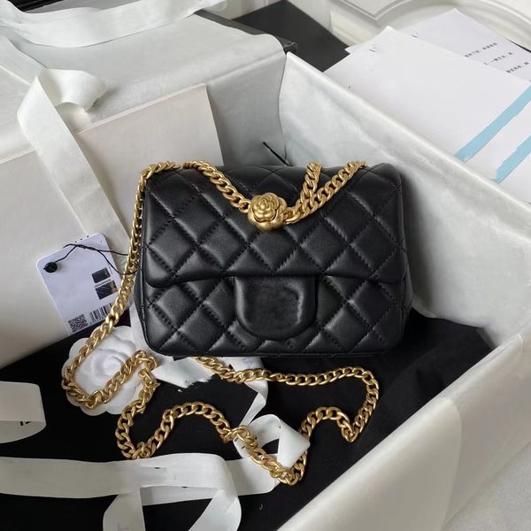 Classic Black Bag Designer Bag Top Tier Quality Jumbo Double Flap Bag Luxury Designer Real Couro Caviar Lambskin Classic All Black Bolsa Quilted Bolsa Ombro