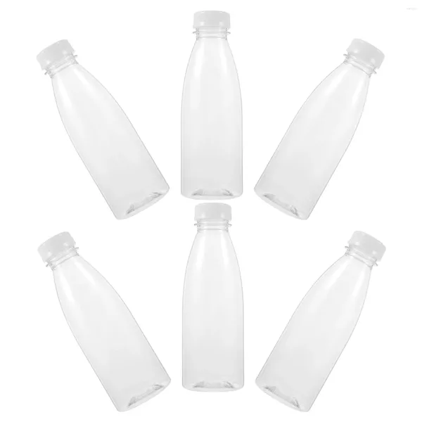 Garrafas de água 6 PCS Suco PET Tampa de armazenamento Bottlr Favor Jars vazios