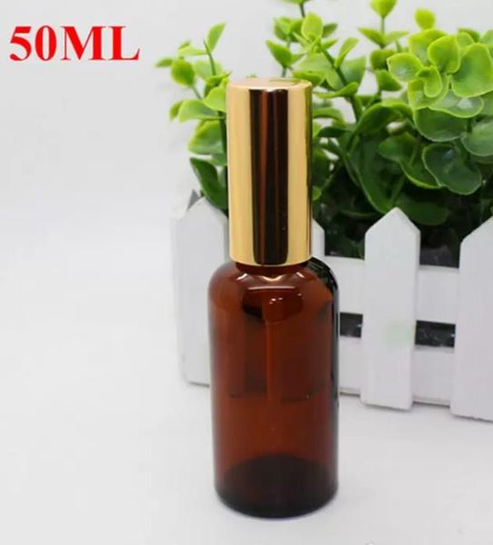 264pcs/Lot 50ml Cam Sprey Şişe Siyah veya Altın Pompa Püskürtücü ile Esansiyel Yağ Cam Şişesi 50 ML ve Kapak