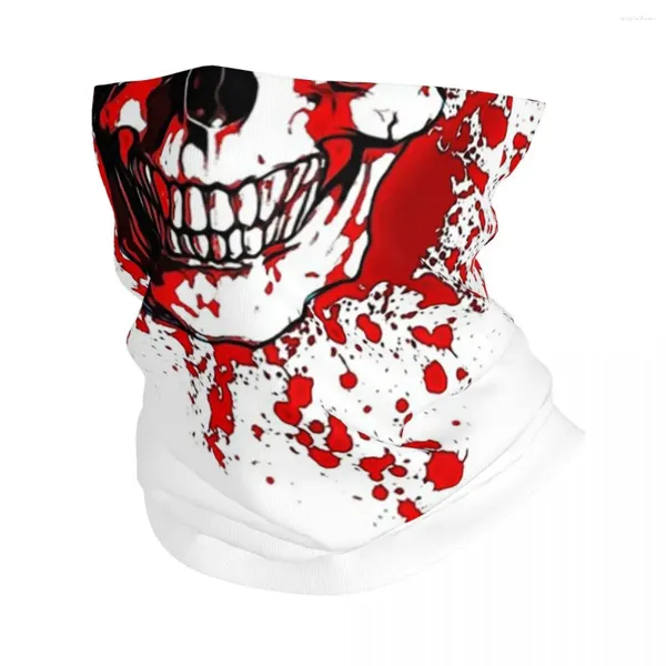 Sciarpe Teschio Con Macchie Di Sangue Rosso Bandana Ghetta Collo Stampato Maschera Sciarpa Multifunzione Copricapo Equitazione Per Uomo Donna Adulto Antivento