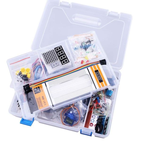 Kit freeshipping per mega 2560 / lcd1602 / hc-sr04 / linea dupont in scatola di plastica Patuh