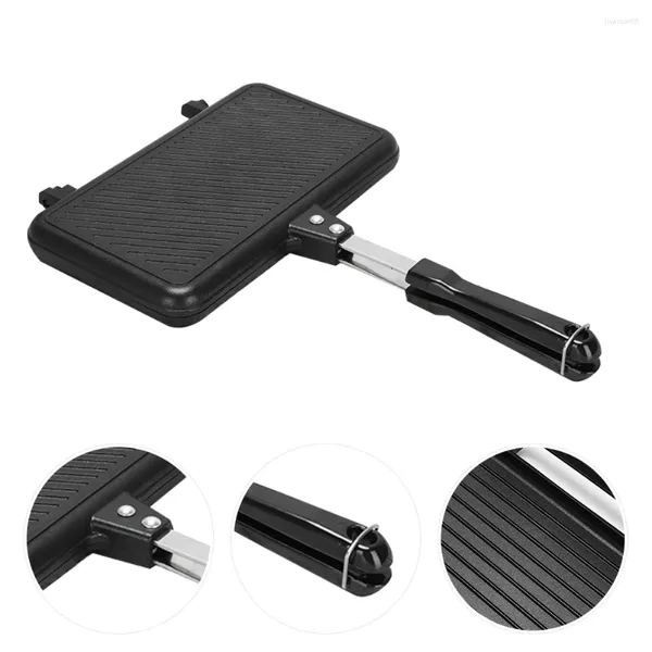 Padelle Pancake Maker Sandwich Bbq Grill Mini stampo portatile Pentole pratiche in alluminio