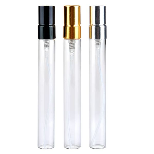 Atacado 100 peças lote 10ml parfum verstuiver garrafa de spray de viagem para perfume recipientes cosméticos vazios portáteis com bomba de alumínio zz