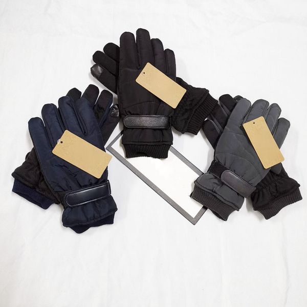 Wildleder-Fingerspitzenhandschuhe, Designer-Handschuhe, Herrenhandschuhe, fünf Finger, warme Handschuhe, wasserdichte Outdoor-Handschuhe für Männer, 3 Farben