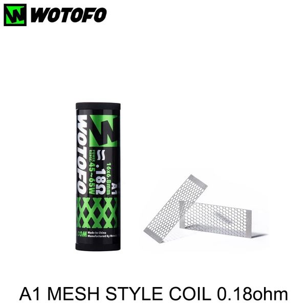 Оригинальная катушка Wotofo A1 MESH STYLE VAPE 0,18 Ом 45 Вт-65 Вт 16*6,8 мм, восстанавливаемый нагреватель, подходит для профиля Wotofo Rda Rta Vapefly MTL RTA Mesh Coil Tank