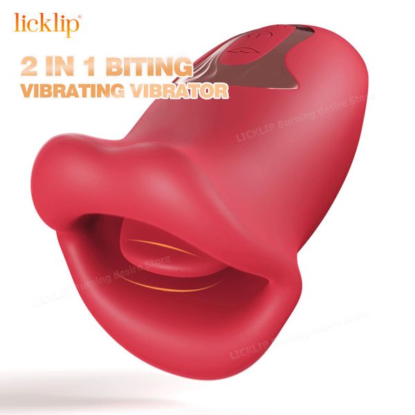 Vibradores Licklip Boca morta vibrador lambendo a língua oral brinquedos sexuais para mulheres modos vibratórios clitóris estimuladores mamilos Messager feminino 230413