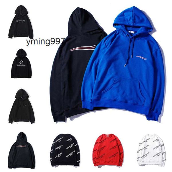 Balencaigaly Balencigaly Sport Pamuk Tasarımcı Kapakları Moda Gevşek Kadınlar Hoodie Erkekler Klasik Mektup Saf Dalga Sweatshirts Desen Aşıklar Lüks