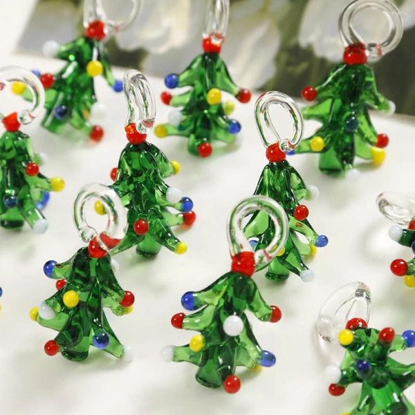 Charms 10PCS ChristmasTree Murano Glas Ohrringe Armband DIY Zubehör Mode Mädchen Frauen Großhandel Festival Party