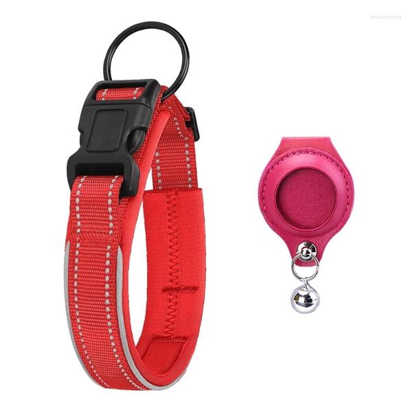 Collari per cani 68UE Collare Air Tag riflettente Nylon morbido imbottito per cani di taglia media