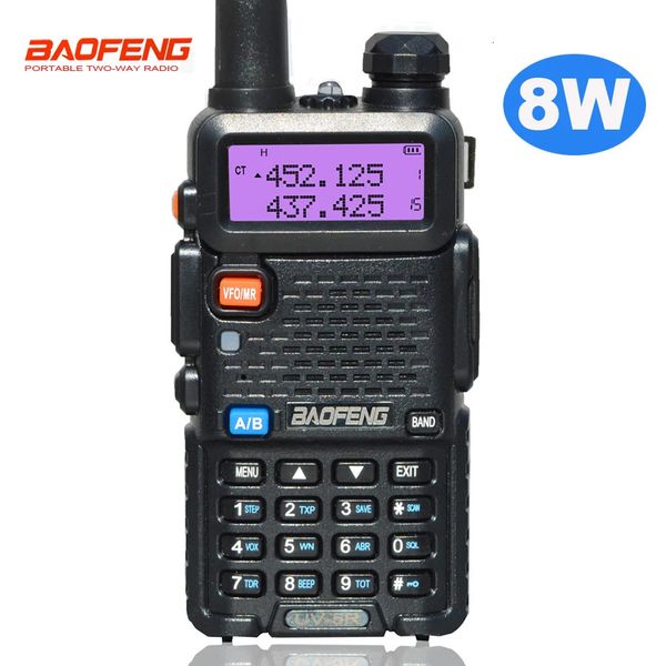 Walkie Talkie Baofeng UV-5R 8 W Echtes, leistungsstarkes, leistungsstarkes CB-Walkie Talkie mit großer Reichweite, 10 km, UKW-Zwei-Wege-Radio uv5r Jagdradios 231113