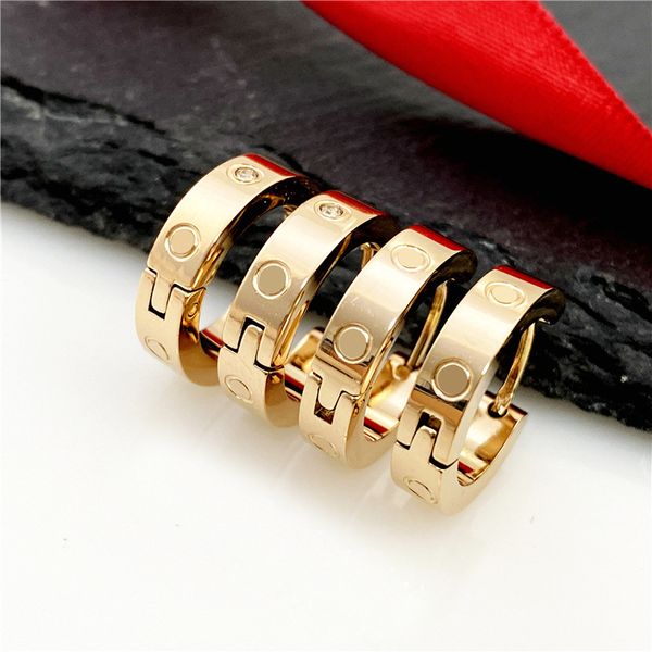 Mini Brincos de Argola Organizador Pendurado Brincos Pequenos Banhados a Ouro 18K Brincos Love Designer Jóias Aço Prata Ouro Rosa Dia dos Namorados Dia de Ação de Graças Presente