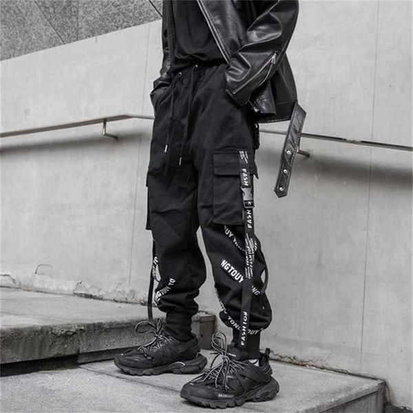 HOUZHOU Schwarze Cargohose für Herren, Jogger, Cargohose für Herren, Joggen, japanische Streetwear, Hip Hop, Hippie, Techwear, Gothic-Band, 211236h