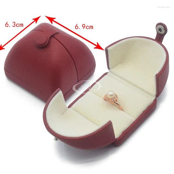 Schmuckbeutel Doppeltür Ring Halskette Anhänger Armband Aufbewahrungsbox 3 Stile Braune Verpackung Samtetui Geschenkboxen