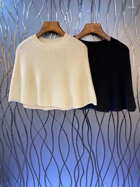 Kadın Sweaters 2023 Kadın Moda Kısa Kollu Seksi Sıradan Şal Net Sweater Top 1029