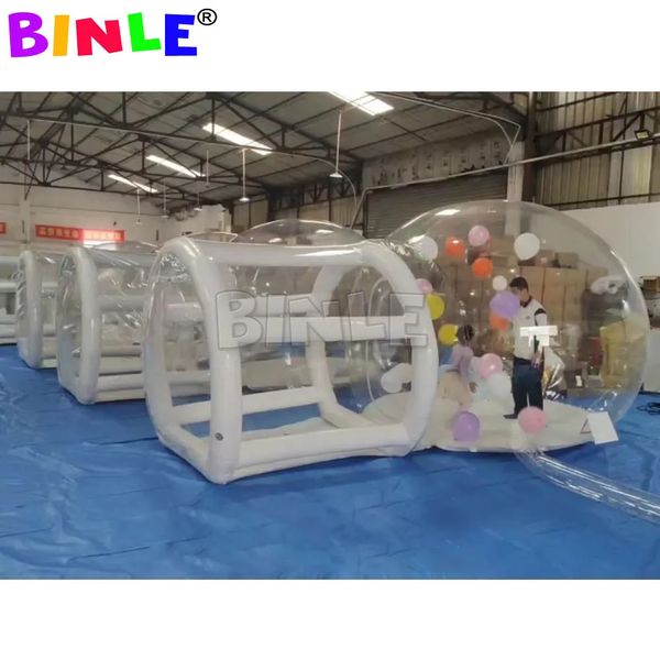 Tendas de brinquedo Crianças Festa Clear Lodge Barraca de bolha inflável com balões e túnel Casa de cúpula transparente para datas ao ar livre Jantar Camping 231113