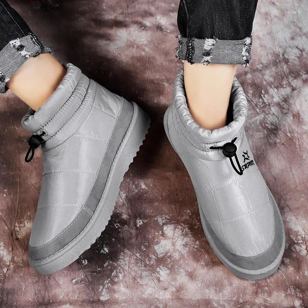 Stivali Bellissimi uomini invernali neve scarpe basse calde pelliccia con stivale slip-on in pelle scamosciata sneakers basse leggere impermeabili moda classica