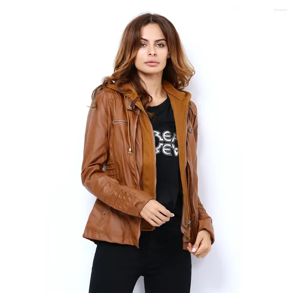 Pelle da donna Primavera Autunno Giubbotti per donna Top Cappotto Casaco Feminino Giacca da motociclista femminile Basic Punk Bomber Capispalla Abbigliamento