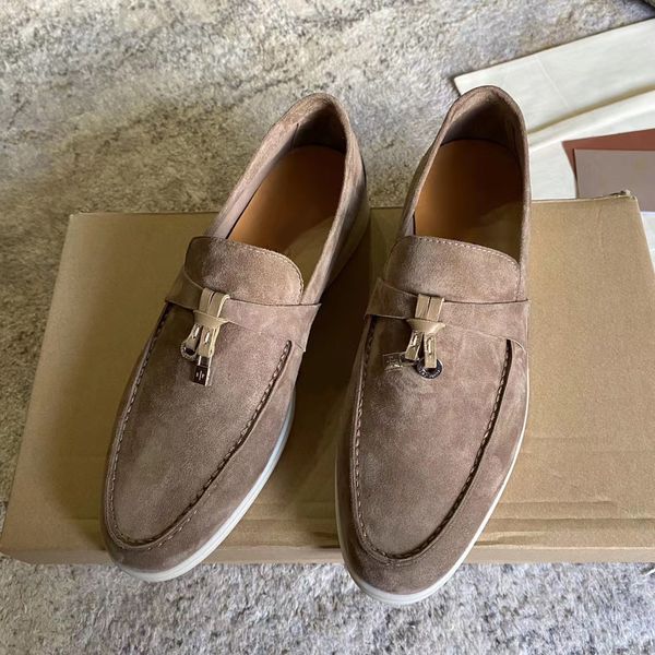 LP sapatos inverno caminhada encantos mocassins mocassins damasco couro genuíno homens casuais deslizamento em apartamentos mulheres designers de luxo plana PIANA vestido sapato fábrica calçado