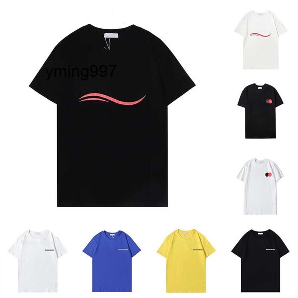 Pure Men Balencaigaly Tee Balencigaly Luxo Moda Casual Ondas Designer Versão T Mulheres Amantes Camisa Camisetas Verão Sênior Curto Algodão Manga Alta Sp