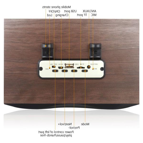 Бесплатная доставка портативный деревянный беспроводной динамик сабвуфер стерео Bluetooth колонки радио FM настольный caixa de som для Android Siclt