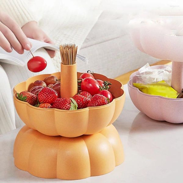 Set di stoviglie Frutta Zucca Scatola di caramelle Vassoio Coperchio Snack Display Ciotola Piatto pratico in fibra di grano