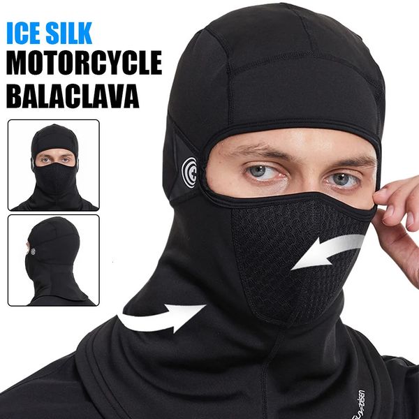 Ciclismo Caps Máscaras Motocicleta Balaclava Full Face Máscara Respirável Moto Ciclismo Bicicleta Máscara Motocross Moto Equitação Capacete Liner Caps Homens Mulheres 231108