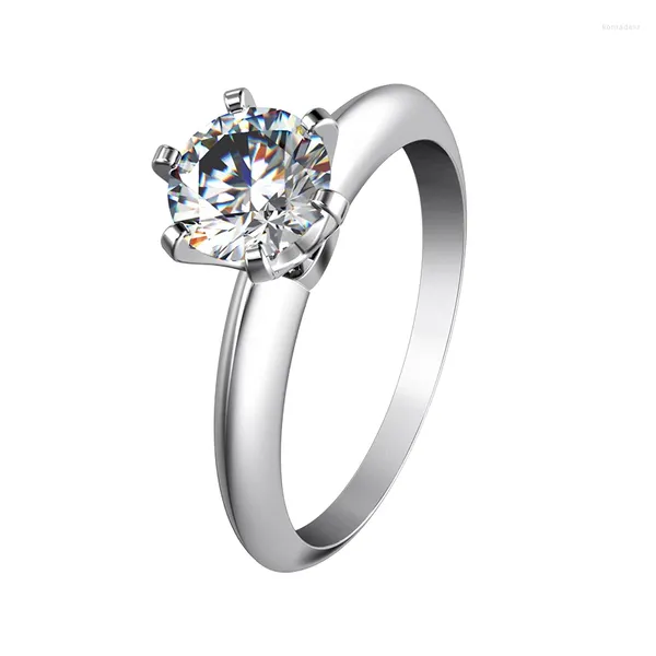 Anéis de Cluster Teste Natural 2CT Genuíno Moissanite para Wome Sólido 14kt Anel de Ouro Branco Excelente D Cor VVS1 Declaração Presente Menina