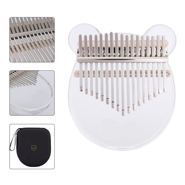 Pianoforte per pollice trasparente in acrilico a 17 tasti Freeshipping con sintonizzatore Hammer Gig Kalimba Case Manual Tmbqs