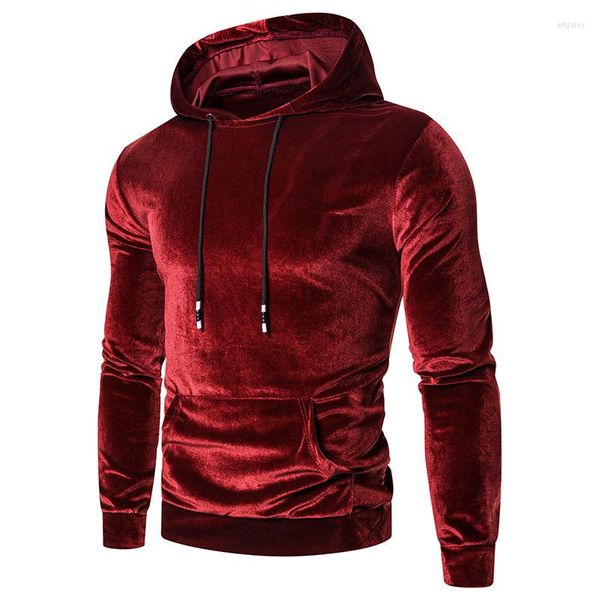 Hoodies der Männer helle Samt-Mann-mit Kapuze Sweatshirt-Normallack-lange Hülsen-glänzende Oberseiten für Frühlings-Herbst-Mode-Pullover-Kleidung MY928