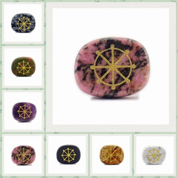 Colares pendentes Ornamento de pedra de cristal natural Ornamento Religioso Buddhist Falun Reiki Cura de joias de joias piratas navio leme leme